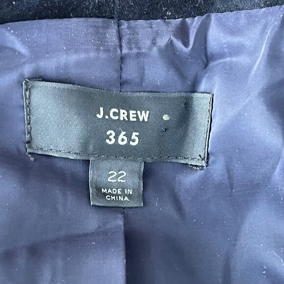 J.Crew‎ 365 Womens Black Velvet Going Out Open Front Pockets Jacket Plus Size 22 - Picture 8 of 9